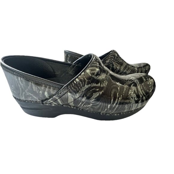 Dansko Marbled Leather Comfort Clogs Size EU 39 Professional Nursing Black - Picture 4 of 9